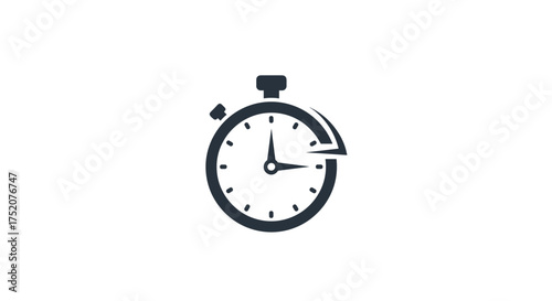 Time icon concept. Stopwatch, timer, and clock symbol for speed, deadline, and efficiency. Fast time, countdown, chronometer pictogram. Time management and urgency sign.