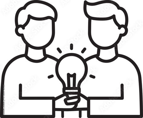 Two People Sharing a Bright New Business Idea