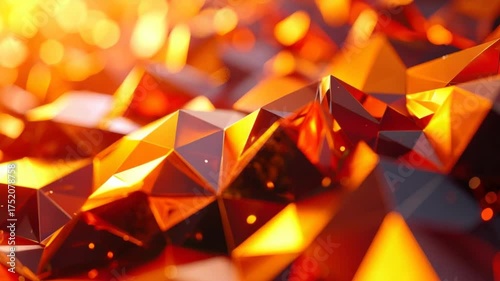 Closeup orange faceted crystals