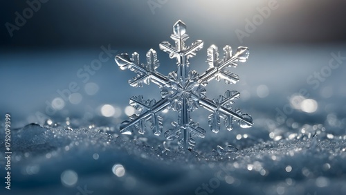 A single snowflake drifts in soft light, highlighting winter’s delicate artistry and the festive spirit of Christmas 2026.
