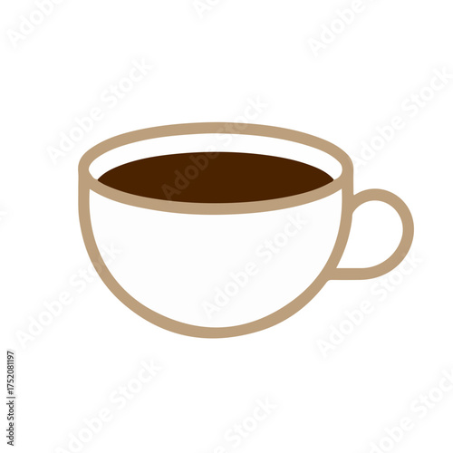 black coffee cup flat vector illustration