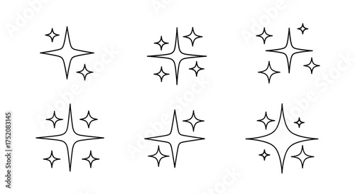 Diamond line icon set. Vector collection of brilliant, gem, and jewel symbols. Includes various precious stone cuts, shapes, engagement ring, and jeweler tool for design.