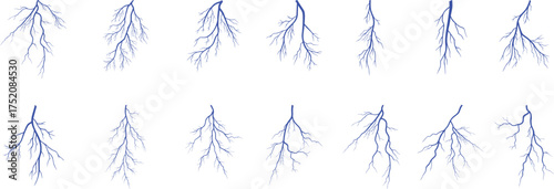 Blue lightning branch pattern background with electric energy design. Abstract electricity bolt texture for digital, science, and power themed artworks. Perfect for wallpapers and print projects.