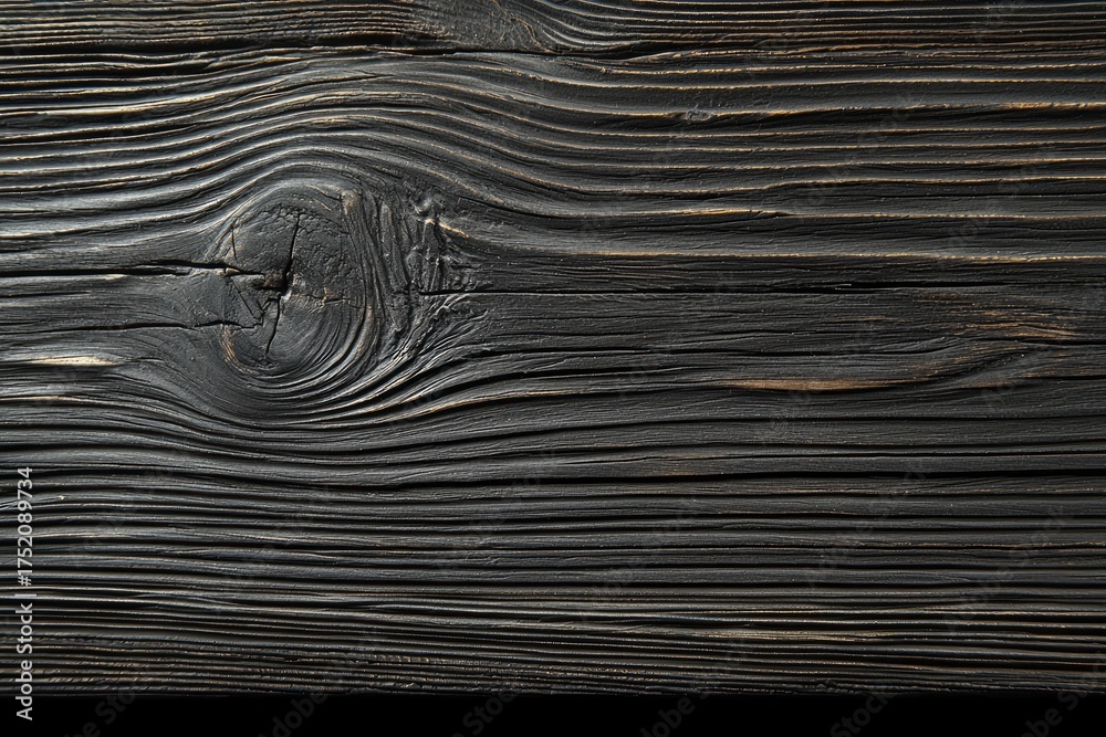 Fototapeta premium Dark wood background with visible grain texture showcasing natural pattern and design for interior decoration and crafts