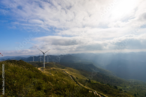 wind turbine in the mountains