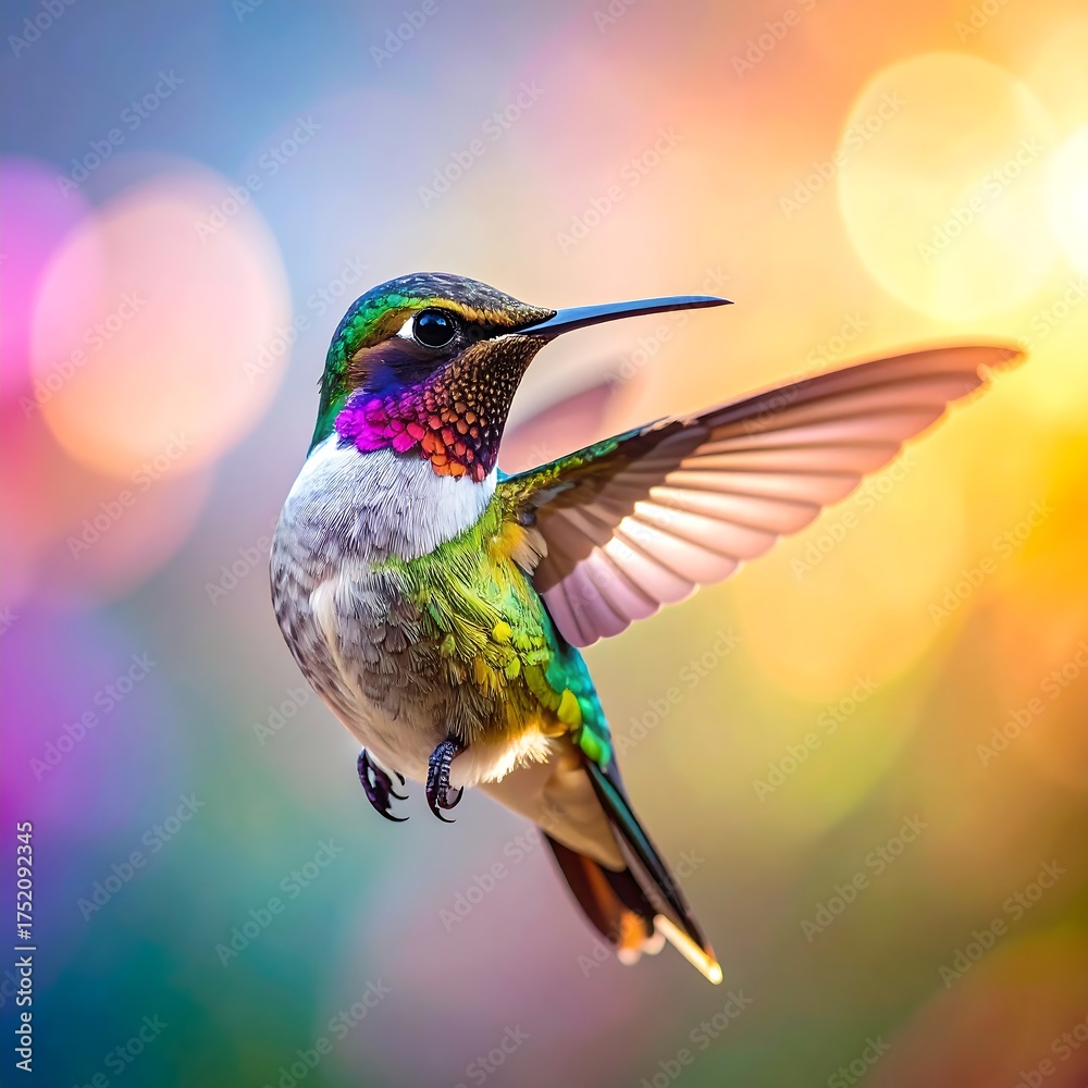 Fototapeta premium Colorful hummingbird in flight