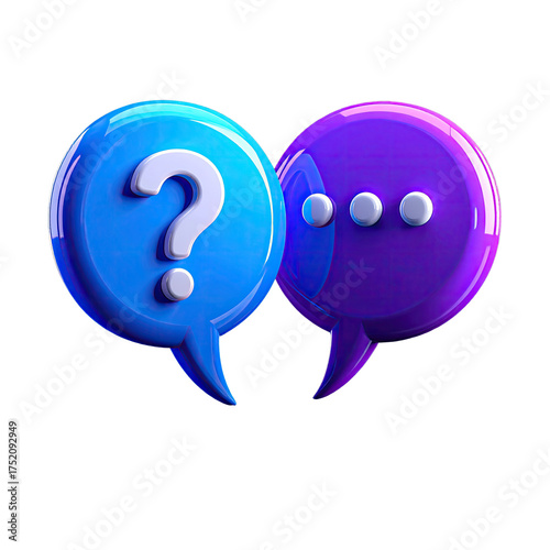 Glossy speech bubbles question mark & ellipsis