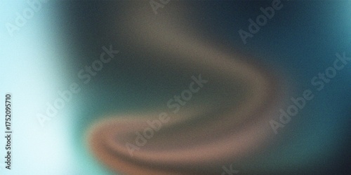 Abstract Swirl of Teal, Brown, and Light Blue with Grain background gradient