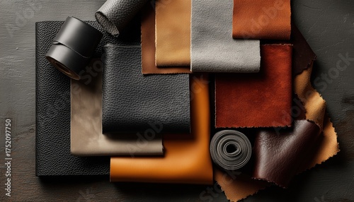 Raw Materials From Ed Leathers For Making Bags, Shoes, Clothing, And Accessories. Pieces That Are Essential For Manufacturing Various Products.