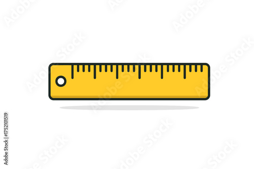 Vector Illustration of a Yellow Measuring Ruler
