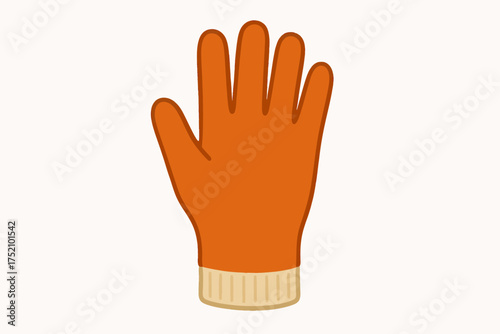 Vector Illustration of an Orange Safety Glove