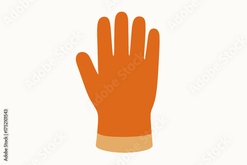 Vector Illustration of an Orange Safety Glove