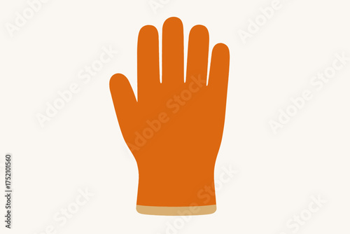 Vector Illustration of an Orange Safety Glove