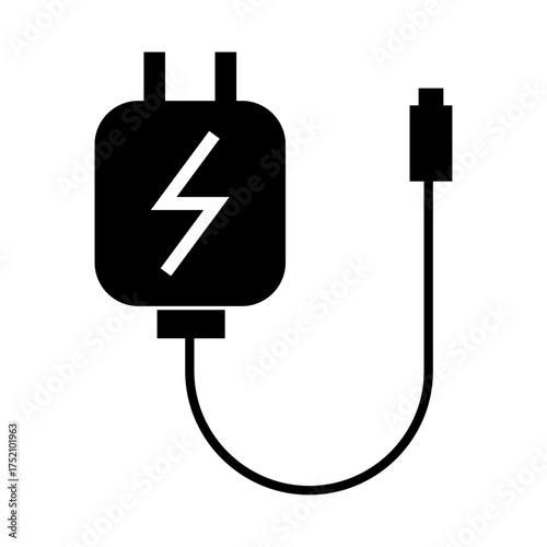 charger vector silhouette , clip art, and symbol. Shilhouette of  smartphone charger concept and simple design