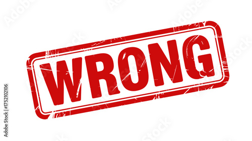 Vector art of red wrong rubber stamp for business concept