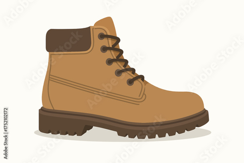 Rugged Boot: A close-up of a sturdy, leather work boot, symbolizing durability and readiness for adventure.