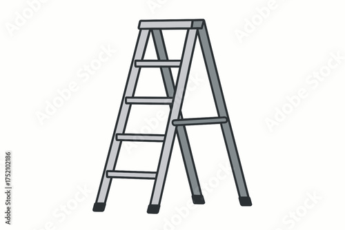 Stepladder Illustration: A metallic stepladder, poised and ready for climbing, symbolizes upward mobility and reaching new heights. 