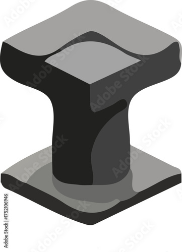 Isometric gray anvil icon with transparency perfect for various design applications