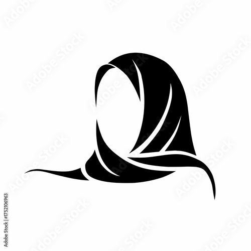 Elegant Hijab Icon Symbol Islamic Fashion Silhouette Vector Illustration