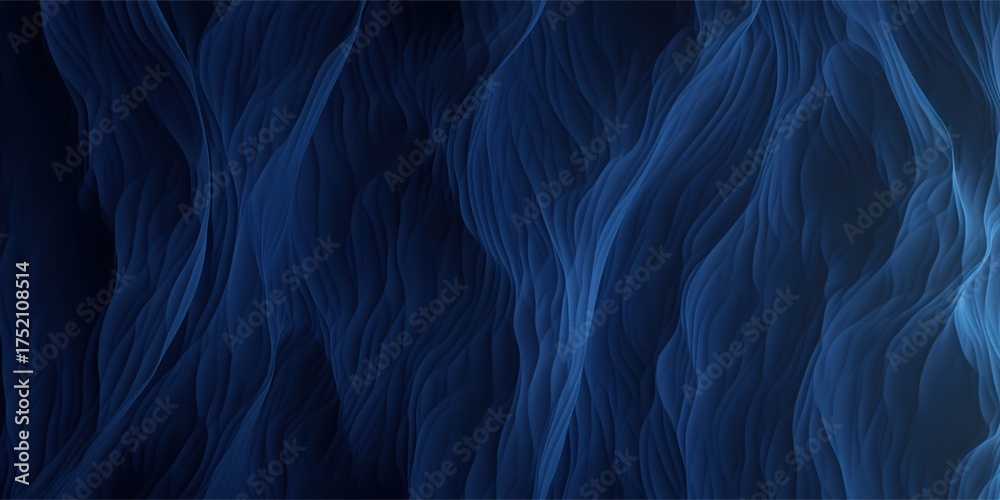 Obraz premium Ethereal Deep Blue Wavy Fabric Texture with Subtle Light Gradients