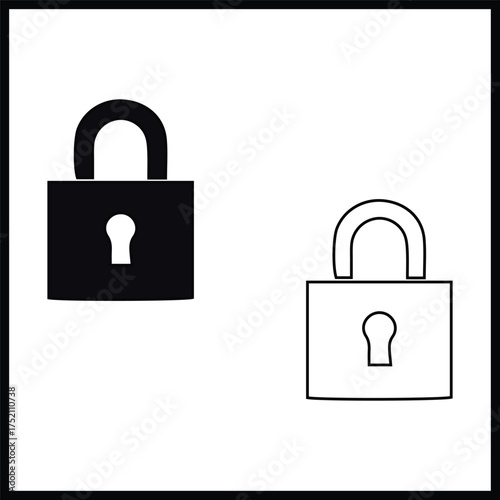 lock silhouette illustration Design lock silhouette icon