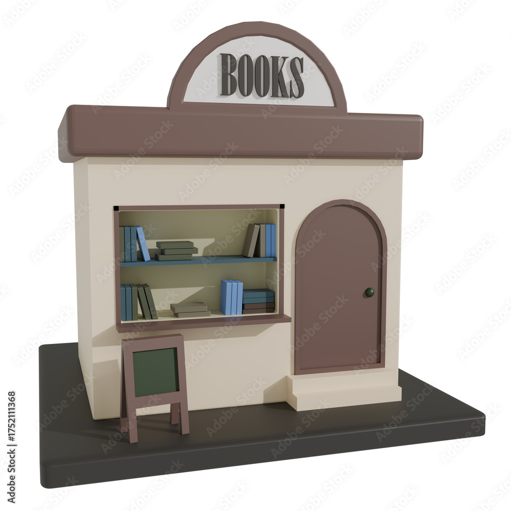 Fototapeta premium 3d render illustration of Bookstore