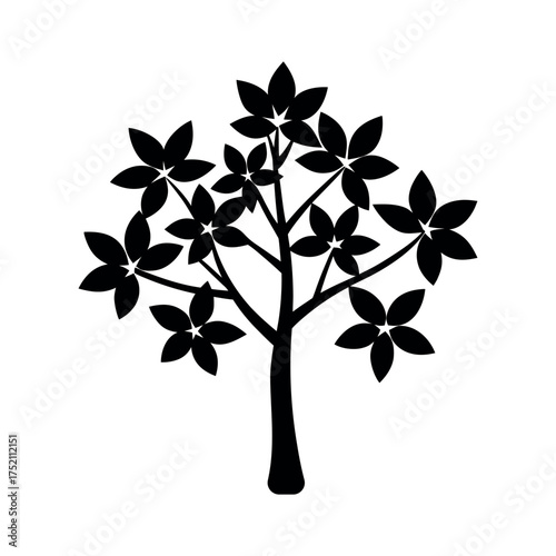 minimal silhouette vector of bauhinia tree