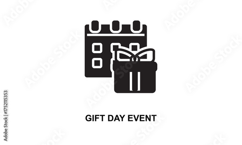 Gift Day Event Icon Isolated On White Background