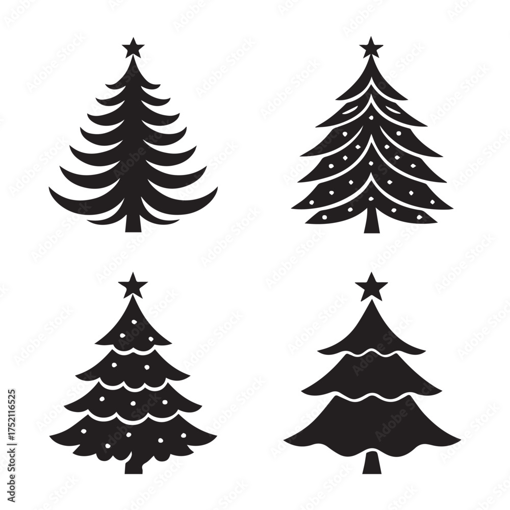 Obraz premium Laser Cut Christmas Tree SVG