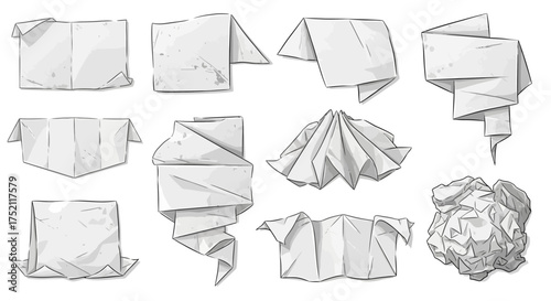 Collection of Paper Folds and Shapes for Crafts and Design