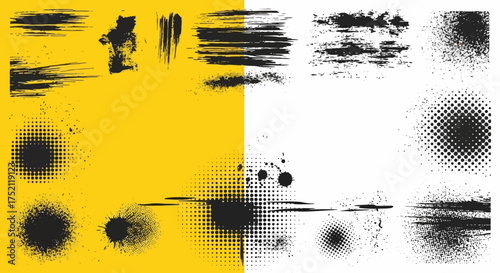 Grunge Brush Strokes Set Creative Texture Design Elements for Artistic Projects