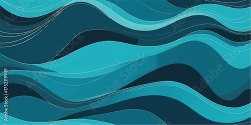 Abstract blue flowing vector lines create a dynamic wave pattern background for web design or desktop wallpaper