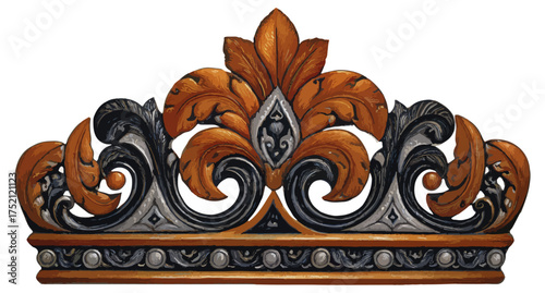 Ornamental crown design with decorative elements