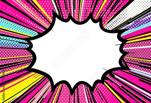 Vibrant comic book background with halftone dots and dynamic lines,  movement,  vector