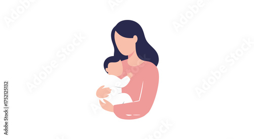Mother holding her baby in a loving embrace with soft colors  