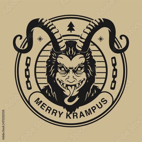 vector merry krampus poster template