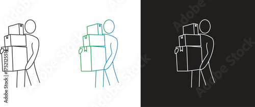 Person handling boxes on steps
