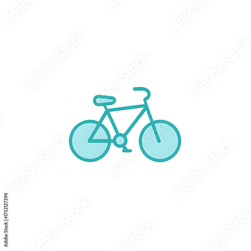 Teal Bicycle Icon Design for Eco-Friendly Cycling Graphic