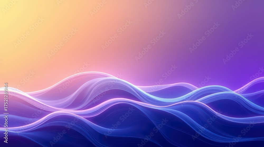 Fototapeta premium Abstract Waves Gradient Background