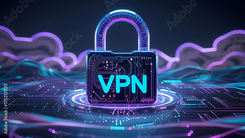 VPN Technology and Secure Network Communication Depiction Featuring Encrypted Data Transmission, Remote Access, Privacy Protection, Cybersecurity Protocols, and Scalable Infrastructure