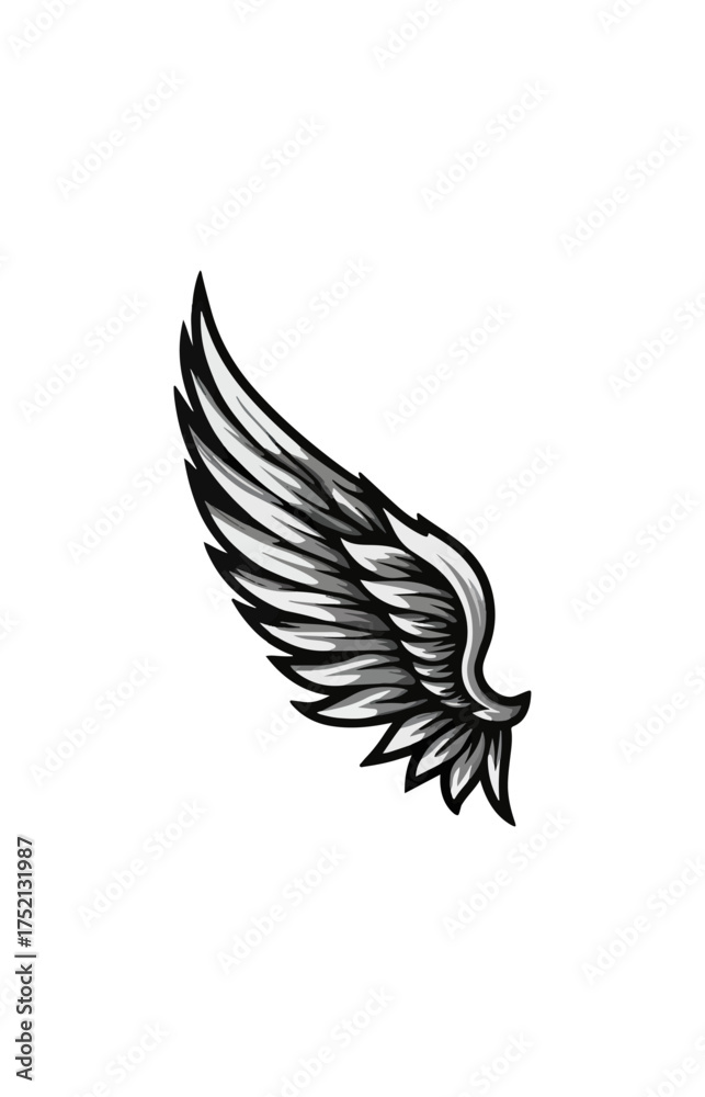 Fototapeta premium Wing illustration on black background conceptual design