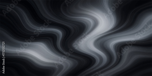 Abstract black smoke texture with a soft, flowing, blue light wave design and a smooth satin fabric pattern