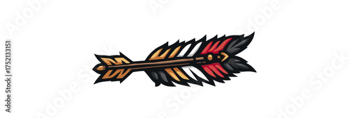 Decorative arrow illustration against black background