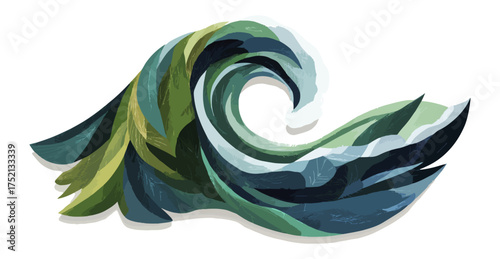 Abstract wave illustration isolated graphic element