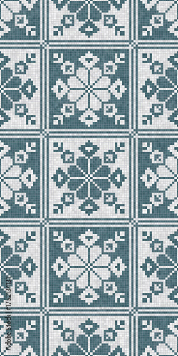 Scandinavian style seamless mosaic tiles pattern