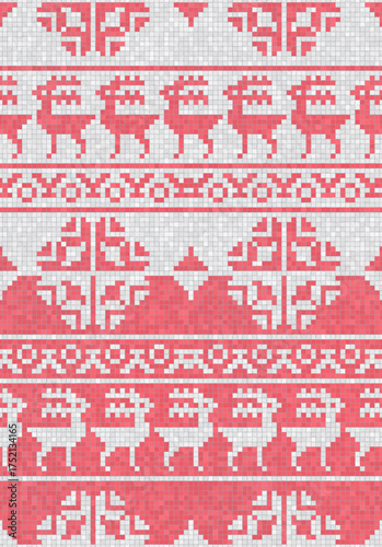 Scandinavian style seamless mosaic tiles pattern