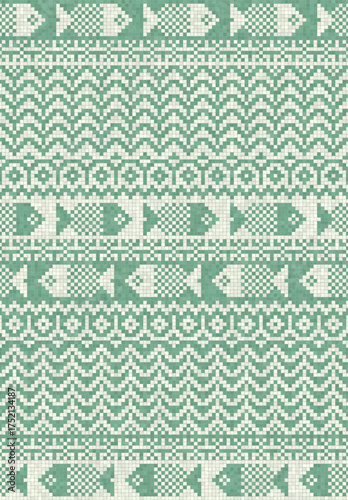 Scandinavian style seamless mosaic tiles pattern