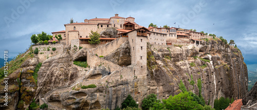 The Holy Monastery of Great Meteoron, the largest Eastern Orthodox monastery in Meteora.  Thessaly, Greece, Europe.