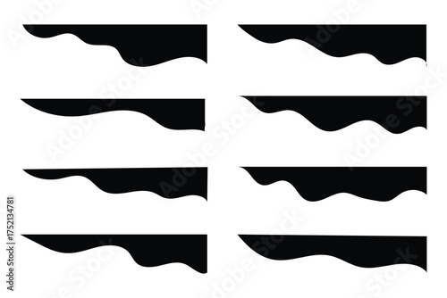 Wave shape certificate vector header. Luxury curved border design, cover cover. Abstract divider for banner footer, side bar decoration. Website separator for flyer, ribbon pattern bottom page frame