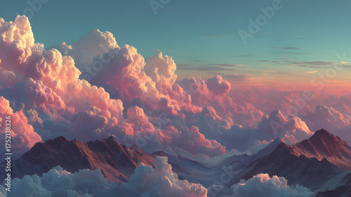 Pink clouds illuminated the sky